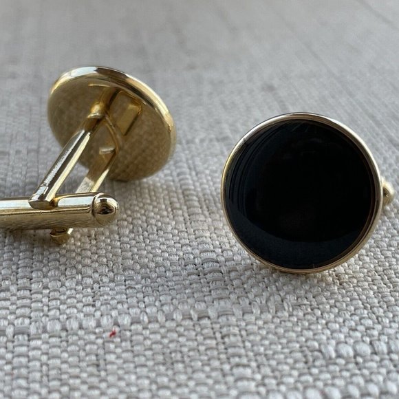 Men Shirt Cufflinks Gold/Black Tone Fashion Men Jewelry Cuff Links - Picture 4 of 10